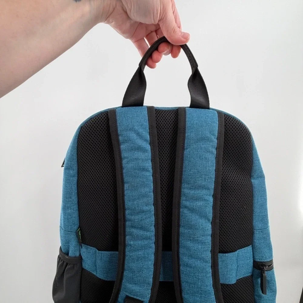 Ooze Backpack Blue Locking Laptop Travel Bag Multi Pocket School Commuter